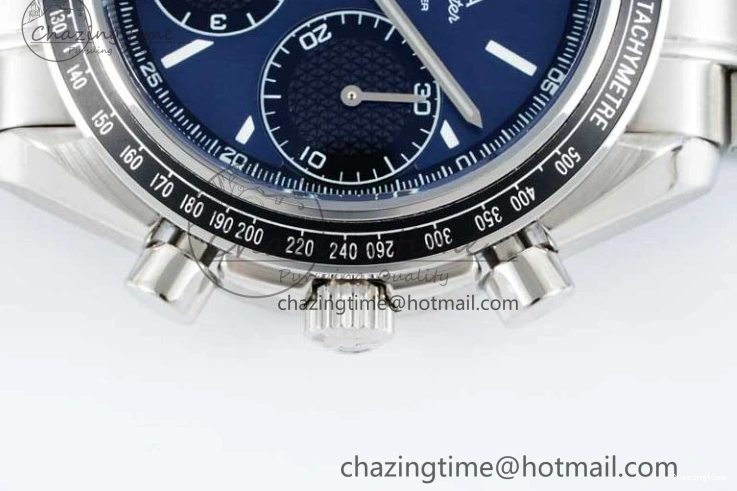 1222 UrbanChic Speedmaster Racing Master SS HKF Best Edition Blue Black Dial on SS Bracelet A 7808